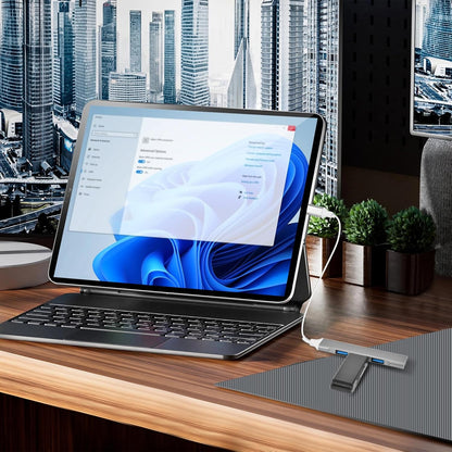 4 Ports USB C to USB Hub, Aluminum Type C to USB A 3.0 Adapter, Plug and Play USB Extender for MacBook Pro/Air, Laptop, Keyboard and Mouse