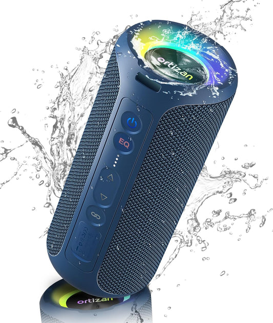 Ortizan Bluetooth Speaker, IPX7 Waterproof, Portable Speakers with HD Sound, Deep Bass, RGB Lights (Notice: X8 Pro Navy and X8 Pro Blue Cannot be paired via TWS Due to Different Bluetooth Versions)