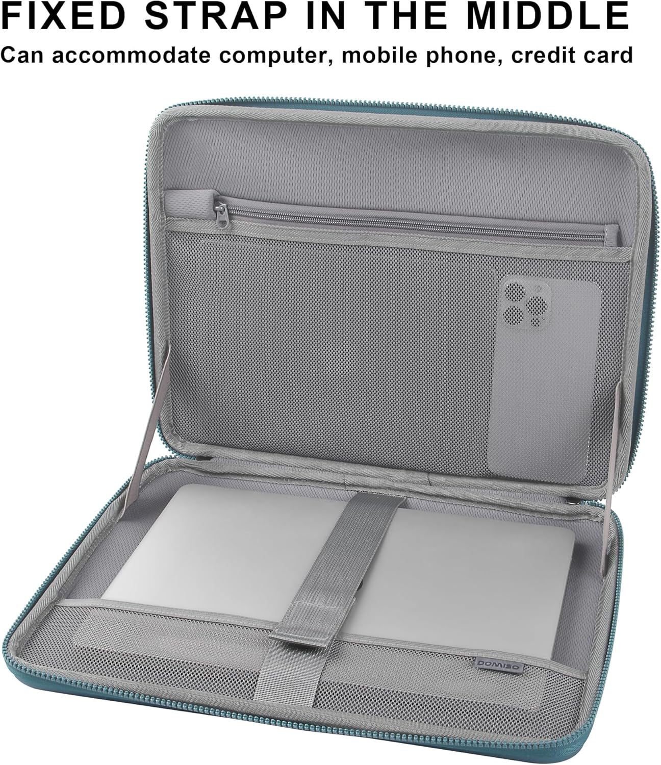 DOMISO 14 Inch Laptop Case Shockproof Sleeve Waterproof Hard Shell Protective Cover for Business & Travel, Fits 14" Lenovo ThinkPad/Dell XPS/HP Pavilion/Macbook Pro (Teal)