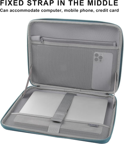 DOMISO 15.6 Inch Laptop Case Rugged Sleeve Waterproof Hard Shell Protective Cover Fits Most 15.6" Laptops/Macbook Pro/Lenovo IdeaPad/HP ENVY/Dell XPS (Teal)