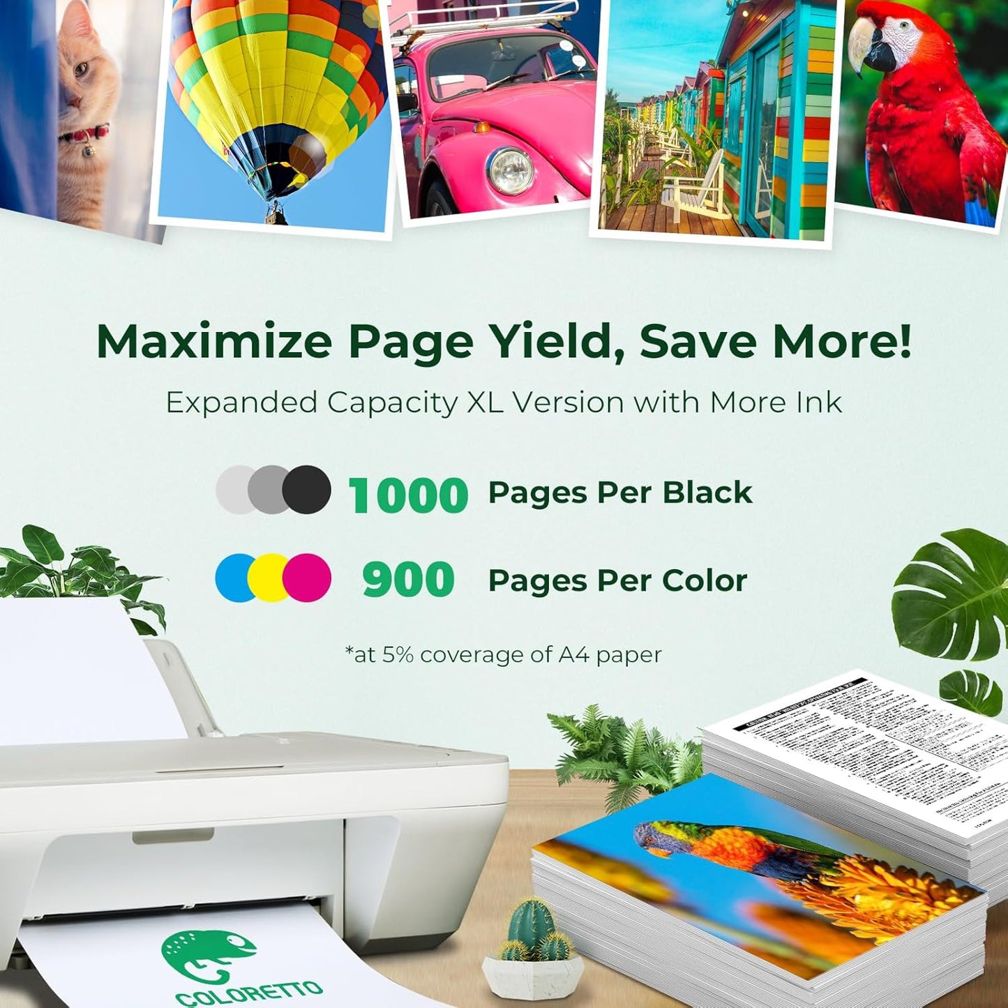 COLORETTO 910XL Ink Cartridges for HP Printers for HP 910 Ink HP910 Compatible for OfficeJet Pro 8015e 8025e 8028e 8010 8025 8020 8020e 8035 8028 8015 8022 Printer Cyan Magenta Yellow 4 Pack