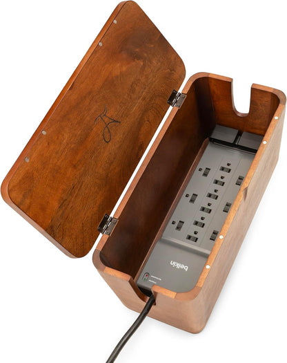 Extra Large Cable Management Box - Cable Organizer Box and Power Strip Box for Electrical Cord Management - Desk Cord Hider and Floor Cable Management - Wire Storage and Organization for Cords