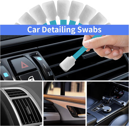 100 Pcs Professional Square Foam Cleaning Swabs – Dust-Free, Lint-Free Foam Swab Sticks for Printer Head Cleaning, Electronics, Car Detailing, Optical Equipment, and Precision Instruments