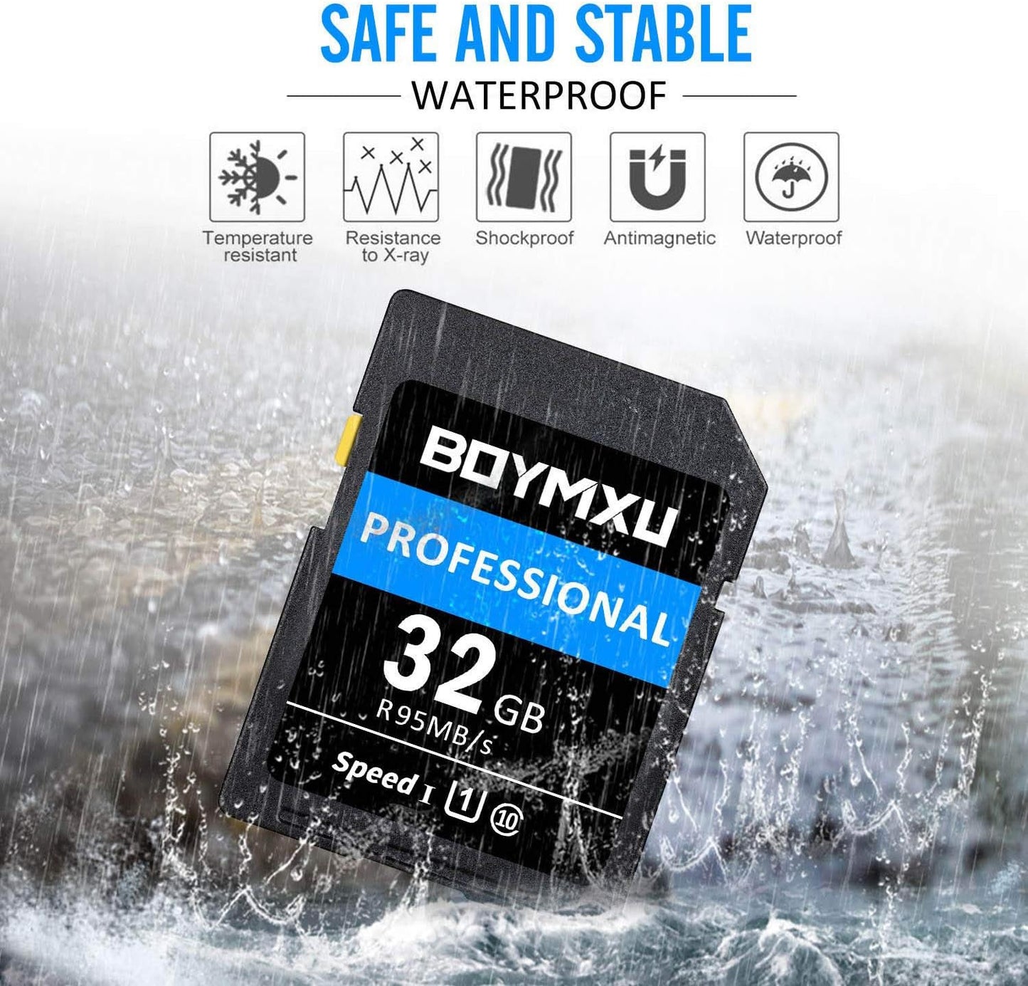 Professional 1000 x Class 10 UHS-I U3 Memory Card - 32GB, Compatible with Computers, Cameras and Camcorders, Up to 95MB/s Read Speed, Blue/Black