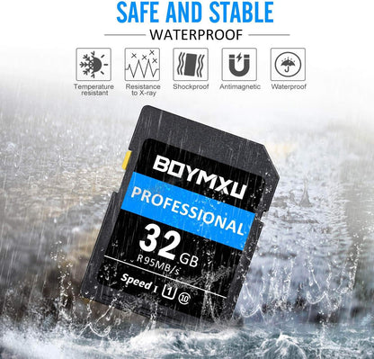 Professional 1000 x Class 10 UHS-I U3 Memory Card - 32GB, Compatible with Computers, Cameras and Camcorders, Up to 95MB/s Read Speed, Blue/Black