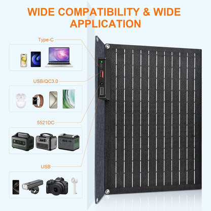 30W 100W 200W 400W Solar Panel,Portable Foldable Solar Panel Kit,Black with Carrying Case (30W)