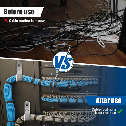 20 Pack J Cable Hook with Retainer Clip, 2-Inch Heavy Duty Wall Mount J-Hooks,J-Hook for Hanging Cable & Wire,Cable Hooks for Structured Cabling and Cable Management