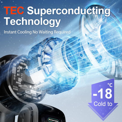 Blows Cold Air Portable Handheld Fan with Stand & Lanyard, 5000mAh USB-C Rechargeable Battery, 12H/5-Speed LED Display Mini Fan for Travel Beach Cruise Concerts Outdoor Events(Black)