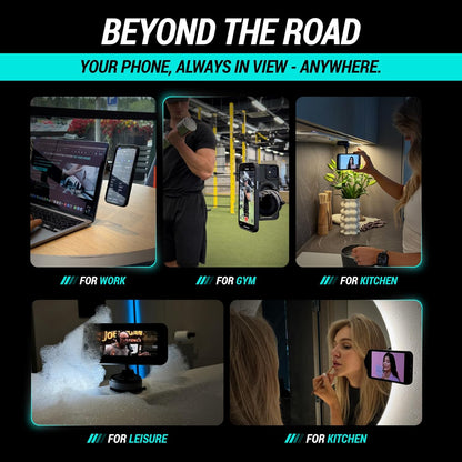 CARMOUNT Clutch–X One – Cell Phone Car Mount for iPhone – 360° Magnetic Phone Holder for Car, 96LBS Suction Cup Phone Mount for Car & Phone Holder for Desk, Metal Strut (Black)