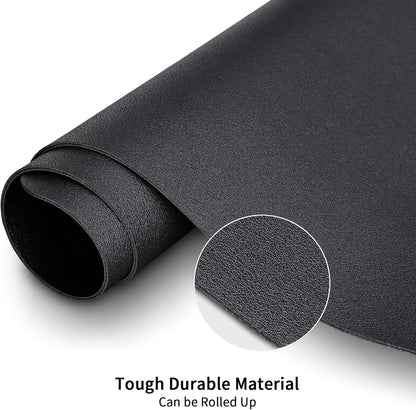 KINGFOM Desk Pad Office Desktop Protecter, PU Leather Desk Mat Blotters Organizer with Comfortable Writing Surface (23.6" x 11.8", Black)