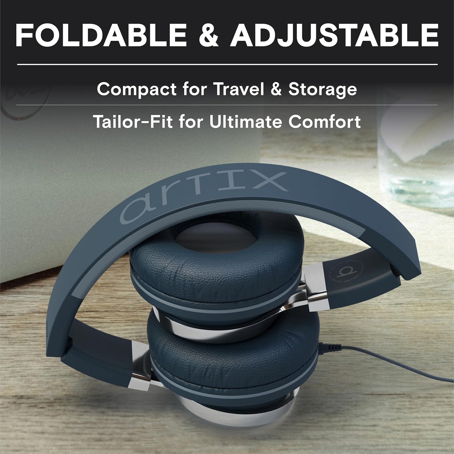 ARTIX CL750 USB C Wired Headphones with Mic & Volume Control Noise Isolating for iPhone 15-16, Samsung Computer Earphones Wired, On-Ear with Wire, Plug in and Play