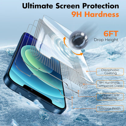 UNBREAKcable 3-Pack Screen Protector for iPhone 12 / iPhone 12 Pro, Double Shatterproof Tempered Glass [Easy Installation] [9H Hardness] [99.99% HD Clear] [Case Friendly] for iPhone 6.1 inch
