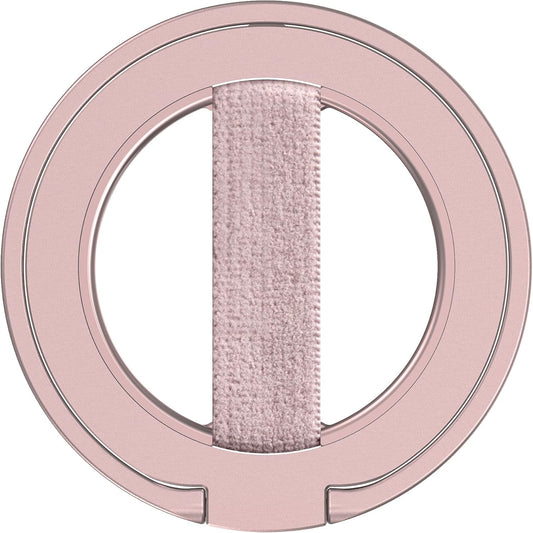 EWA MagOne Ultra Phone Grip Stand with Replaceable Elastic Finger Loop, Removable Magnetic Ring Holder Kickstand Loop, Double-Sided Magnetic Accessories for iPhone 16, 15, 14, 13 Pro/Max/Plus-Roseglod