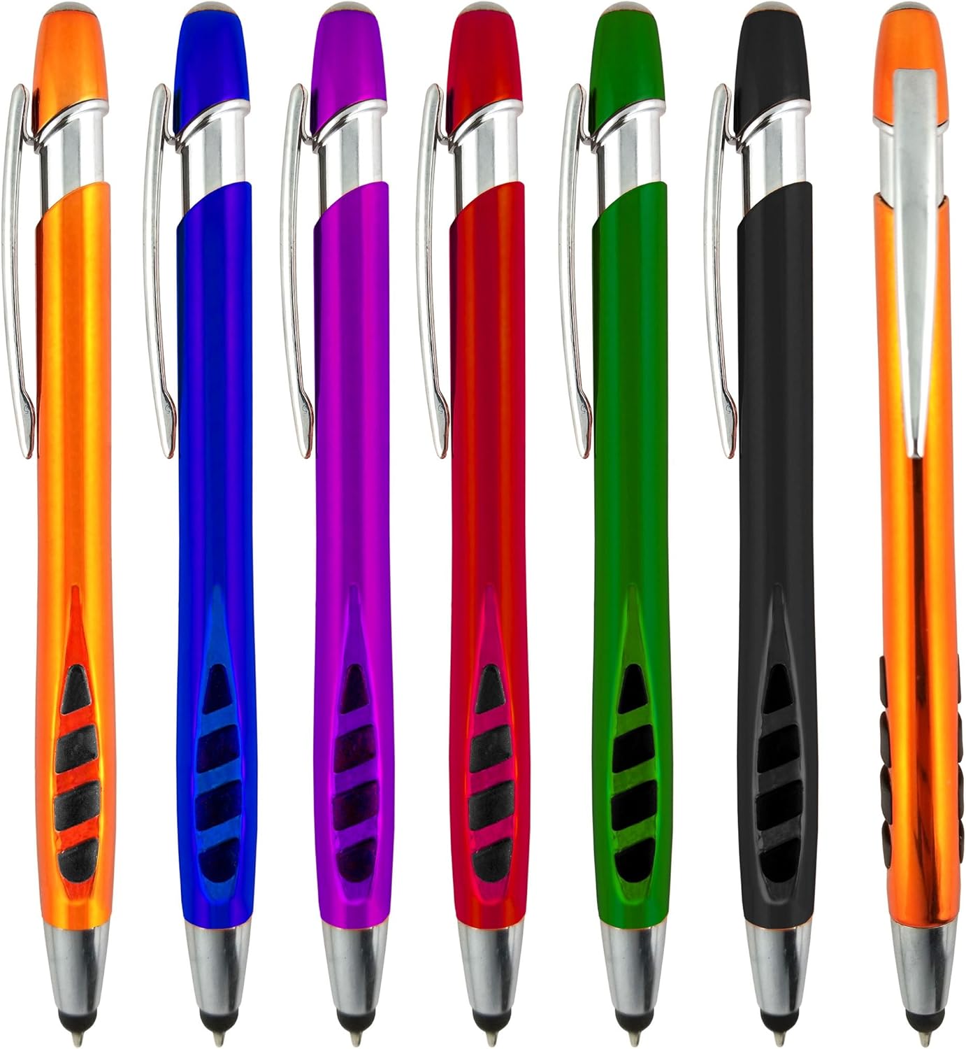 Stylists Pens for Touch Screens - Touch Screen Pen - Pen with Stylus Tip - for Your iPad, iPhone, Samsung Galaxy & More -Assorted Barrel Colors, Black Ink, 7 Pack