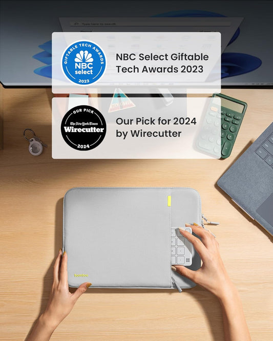 tomtoc 360° Protective Laptop Sleeve for 12-inch New Surface Pro, Copilot+PC 2025, 12.3-13 Inch Surface Pro 11/10/9/8/X/ 7+/7/6/5/4 with Keyboard, Shockproof Water-Resistant Notebook Laptop Case Bag