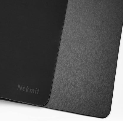 Nekmit Leather Desk Blotter Pad 17 x 12 Inches, Flat, Non-Slip, Waterproof, Black