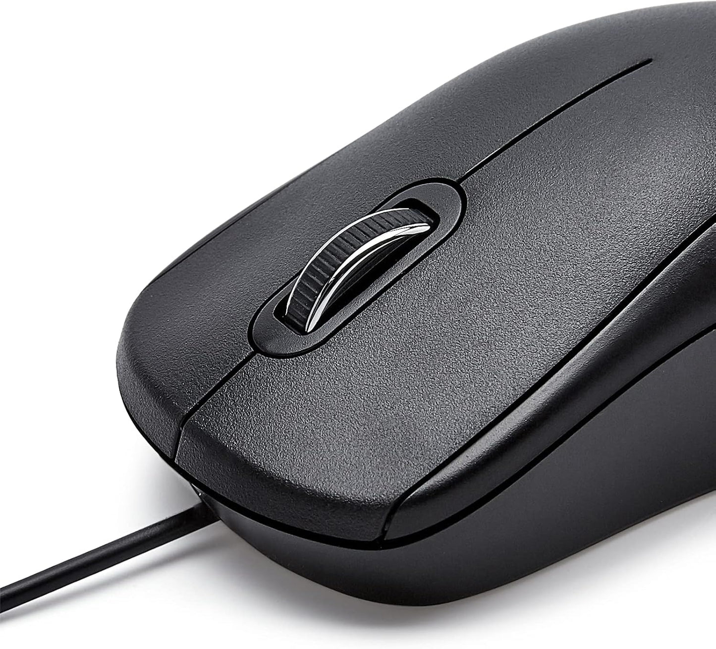 Amazon Basics 3-Button USB Wired Mouse with Precision Scroll Wheel, Standard, Black