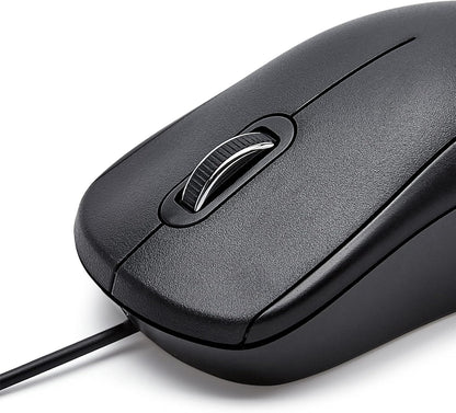Amazon Basics 3-Button USB Wired Mouse with Precision Scroll Wheel, Standard, Black