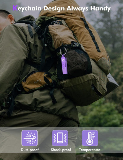 MOSDART 512GB USB3.1 Fast Speed C and A Dual Flash Drive, exFAT Memory Stick with Keychain and LED Indicator, for iPhone 15 and 16, Android Phone, iPad, MacBook, and Other Laptops, Purple