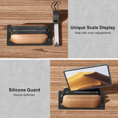 UPERGO Vertical Laptop Stand, Dual Slot Wooden Laptop Holder Vertical for Desk, Width Adjustable Dock for MacBook Pro and Other Laptops