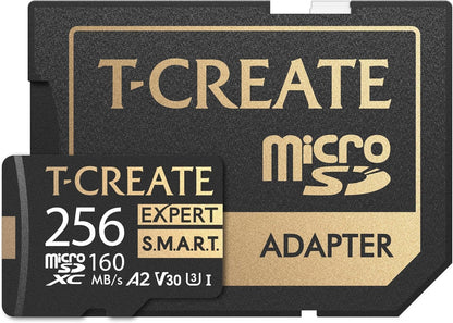 TEAMGROUP T-Create S.M.A.R.T A2 256GB Micro SDXC U3 V30 4K R/W Speed up to 160/150 MB/s High Speed Flash Memory Card for Creators, Compatible with GoPro, Insta360 TTCS256GIA2V3003