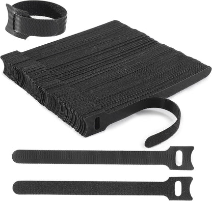 Reusable Cable Ties, 126 PCS 8 Inches Adjustable Cord Straps Wire Organizer Cord Wrap and Hook Loop Cable Management