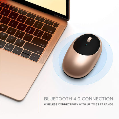 Satechi M1 Wireless Bluetooth Mouse, USB-C Rechargeable, Compact & Portable, for Mac/Windows, Compatible with M4/M3/M2 MacBook, Pro, Air/iMac/iPad Pro, iPhone 16/15/14 & More - Gold