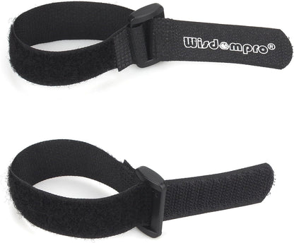 20 Pack 0.8 x 8 Inches Hook and Loop Reusable Fastening Cable Tie Down Straps by Wisdompro - Reusable, Durable Functional Ties to Keep Your Home, Office, Workspace from Tangled Messes of Cords