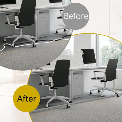 Floor Cord Cover 10FT Cord Covers for Wires on Floor Protect Wires & Prevent Trip Hazards, Easy to Cut for Home, Office, School, Concerts, Cavity W0.6in x H0.32in
