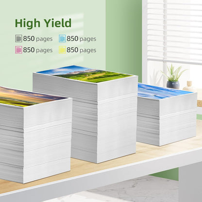 902XL Ink Cartridges for Printers 5 Pack Replacement for 902XL Ink Cartridges Combo Pack 902XL Works for 6958 6962 6950 Pro 6978 6968 6975 Printer T0A39AN, Cyan Magenta Yellow 2 Black