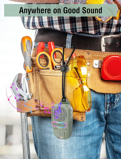 GBEAST Wearable Bluetooth Speaker with RGB/Flashlight, IPX6 Waterproof Clip-On Portable Speaker with 30H Playtime - Built-in Mic Hands-Free for Jobsite/Outdoor/Golf, TWS Portable Speakers (Green)