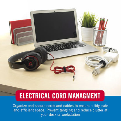 VELCRO Brand Reusable Cable Ties, 100 Pack 6 Inch Cable Management Ties, Cord Wraps for Electrical Cords, Black