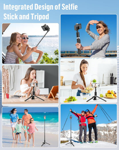 Phone Tripod Selfie Stick:Phone Stand for Recording,Bluetooth Selfie Stick for iPhone Compatible with Android（Samsung Galaxy s24 Ultra） is Content Creator 's Travel Essentials Tool