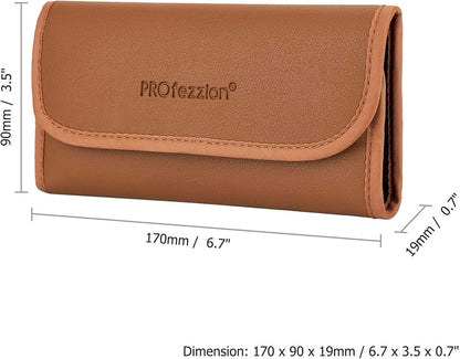 PROfezzion 4-Pocket Foldout Filter Pouch for 58mm Camera Lens Round Filter, Shock Resistant & Anti Scratch Photography Filter Case, Filter Carry Case with Microfiber Cleaning Cloth