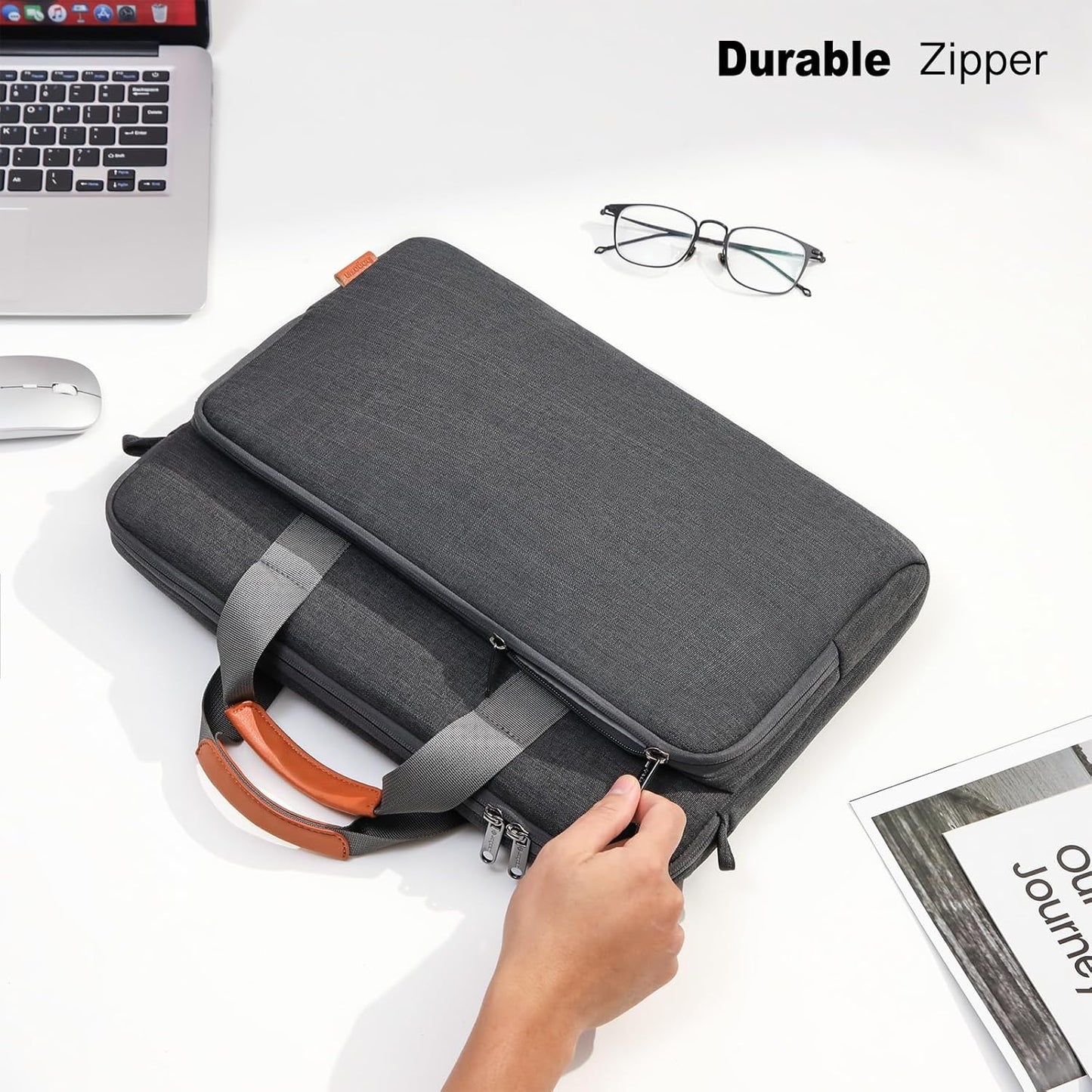17 17.3 18 inch Laptop Computer PC Shoulder Bag Carrying Case, Water-Repellent Fabric Briefcase, Lightweight Toploader, Business Casual or School