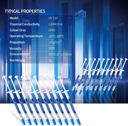 HY510-20PCS(1PCS-1g) CPU Thermal heatsink Paste Silicone Grease Compound Carbon Based High Performance Non-Conductive for pc CPU gpu PS4 20 Gram