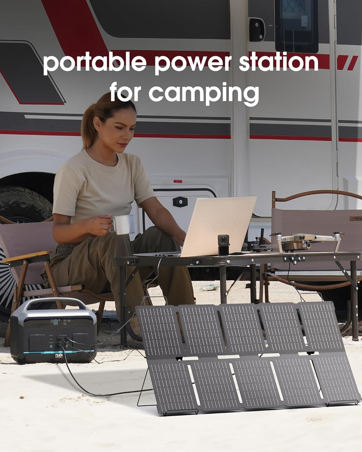 Solar Generator 600W (1200W Peak), Portable Power Station with 100W Solar Panel, 576Wh LFP Battery with AC & DC Outlets, 1.5Hour Fast Charging for Home & Emergency, Hurricane, CPAP
