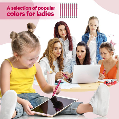 Outus 36 Pcs Stylus Pen for Universal Capacitive Touch Screens Devices, Stylus Pen Compatible with Tablet for Classroom Travel Olders Friendly(Rose Red)