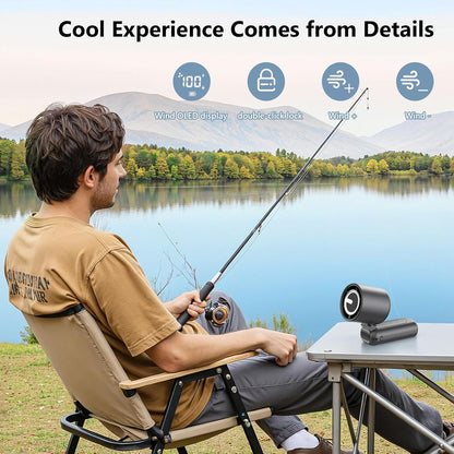 Portable Handheld Mini Fan,Speed(1-100) Adjustable Turbo Personal Fan,4000mAh Battery Rechargeable,AI Digital Display,Gifts for Women Men Camping Travel Summer Outdoor
