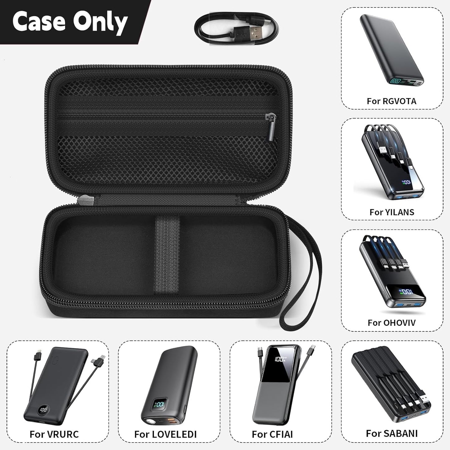 Portable Bank Charger Case for SABANI for Charmast for OHOVIV for VRURC for YILANS for CFIAI for LOVELEDI for RGVOTA for Miday for RONEGN for POIYTL for IAPOS Fast Charging Battery(Black)