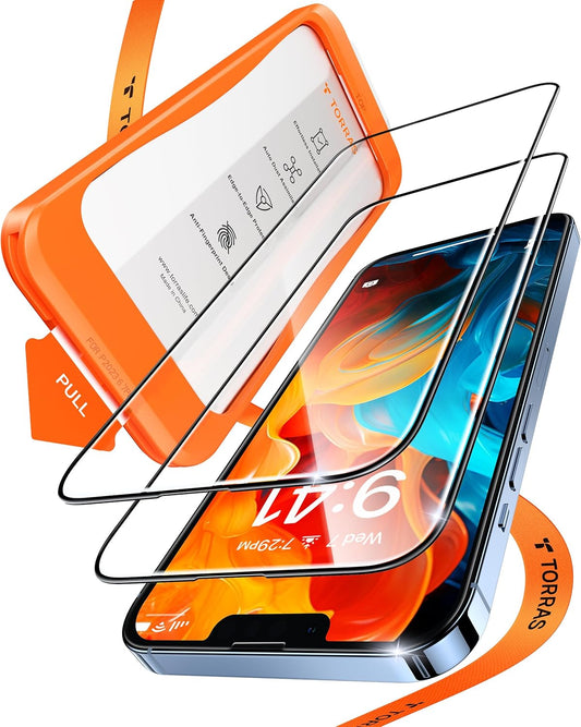 TORRAS Top-Notch Diamond Shield for iPhone 13/ 13 Pro/ 14 Screen Protector [9H+ Durable Military-Grade Protection] Bubble Free Aerospace Grade Full Coverage Screen Protector iPhone 13 Pro Tempered