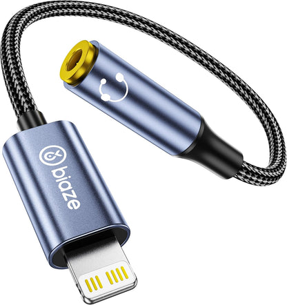 iPhone Headphone Adapter, Lightning to 3.5mm Adapter Auxiliary Adapter, Compatible with iPhone 14/13 /12/11 Full Series/SE/X/XR/XS/8 (Lightning to 3.5mm)