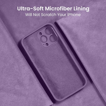 FireNova Designed for iPhone 15 Pro Case, Silicone Upgraded [Camera Protection] Phone Case with [2 Screen Protectors], Soft Anti-Scratch Microfiber Lining Inside, 6.1 inch, Light Purple