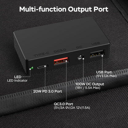 MARBERO 100W Portable Solar Panel 100 Watt Foldable Solar Panel Charger for Power Station, USB/DC Devices 18V Output(10 Connectors) >23% High Efficiency IP68 Waterproof for Camping Outdoor RV Cloudy
