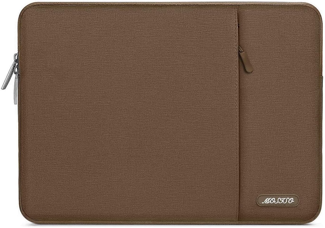 MOSISO Laptop Case 13.3 inch, 13-13.3 inch Laptop Sleeve Compatible with MacBook Air/Pro 13 / Pro 14, HP Dell ASUS Lenovo Notebook, Polyester Vertical Computer Sleeve Bag with Pocket, Light Brown