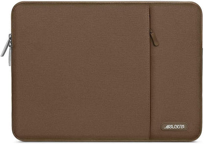 MOSISO Laptop Case 13.3 inch, 13-13.3 inch Laptop Sleeve Compatible with MacBook Air/Pro 13 / Pro 14, HP Dell ASUS Lenovo Notebook, Polyester Vertical Computer Sleeve Bag with Pocket, Light Brown