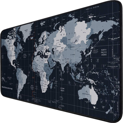 Gaming Mouse Pad, Large Extended Desk Mouse Pad, Non-Slip Spill-Resistant Mousepad with Special-Textured Surface, Anti-Fray Stitched Edges for Esports Pros Gamer Office - Map