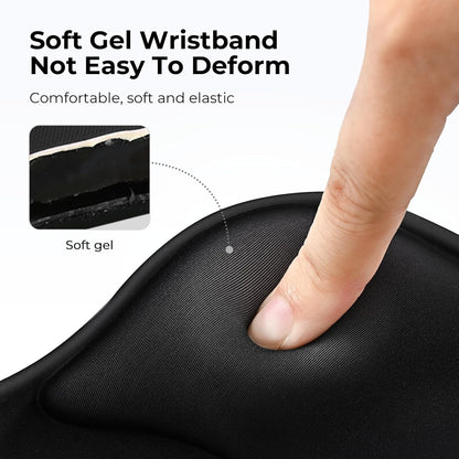 EooCoo Ergonomic Mouse Pad with Gel Wrist Rest Support Middle Concave Design, Relieve Wrist Pain Mousepad, Non-Slip Base for Laptop, Computer, Office Desk Accessories, Carpal Tunnel Syndrome
