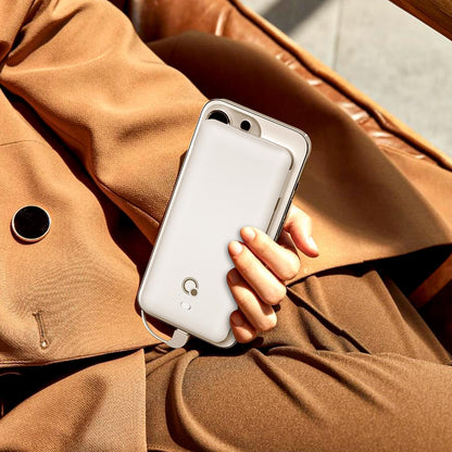 Q 10000mAh Power Bank, Slim Portable Charger,4 Output External Battery Pack with Built-in AC Wall Plug Micro USB C 3 Cables Compatible with iPhone Samsung Android Phone Tablet and More