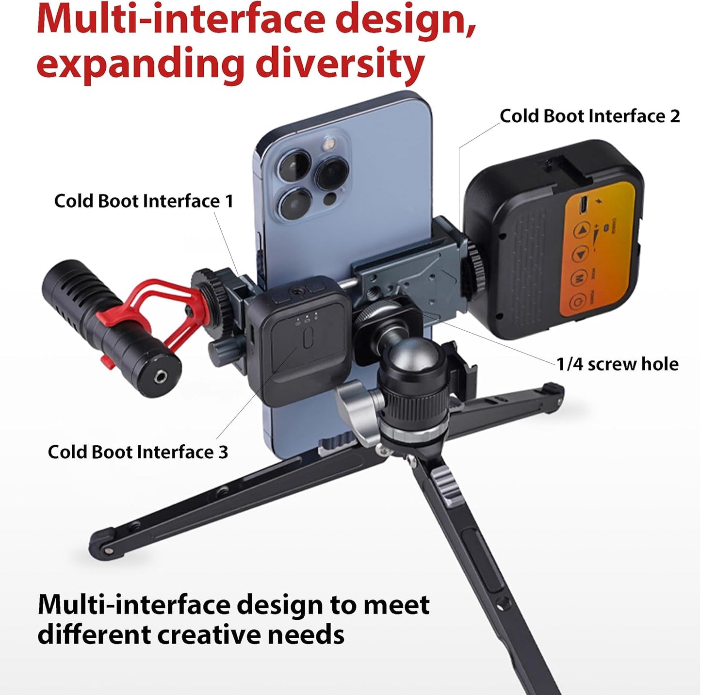 Metal Phone Tripod Mount Adapter Adjustable Phone Mount for Tripod with Arca Base Universal Metal Adjustable Clamp Phone Holder for Tripod (Quick Release Cell Phone Clip)